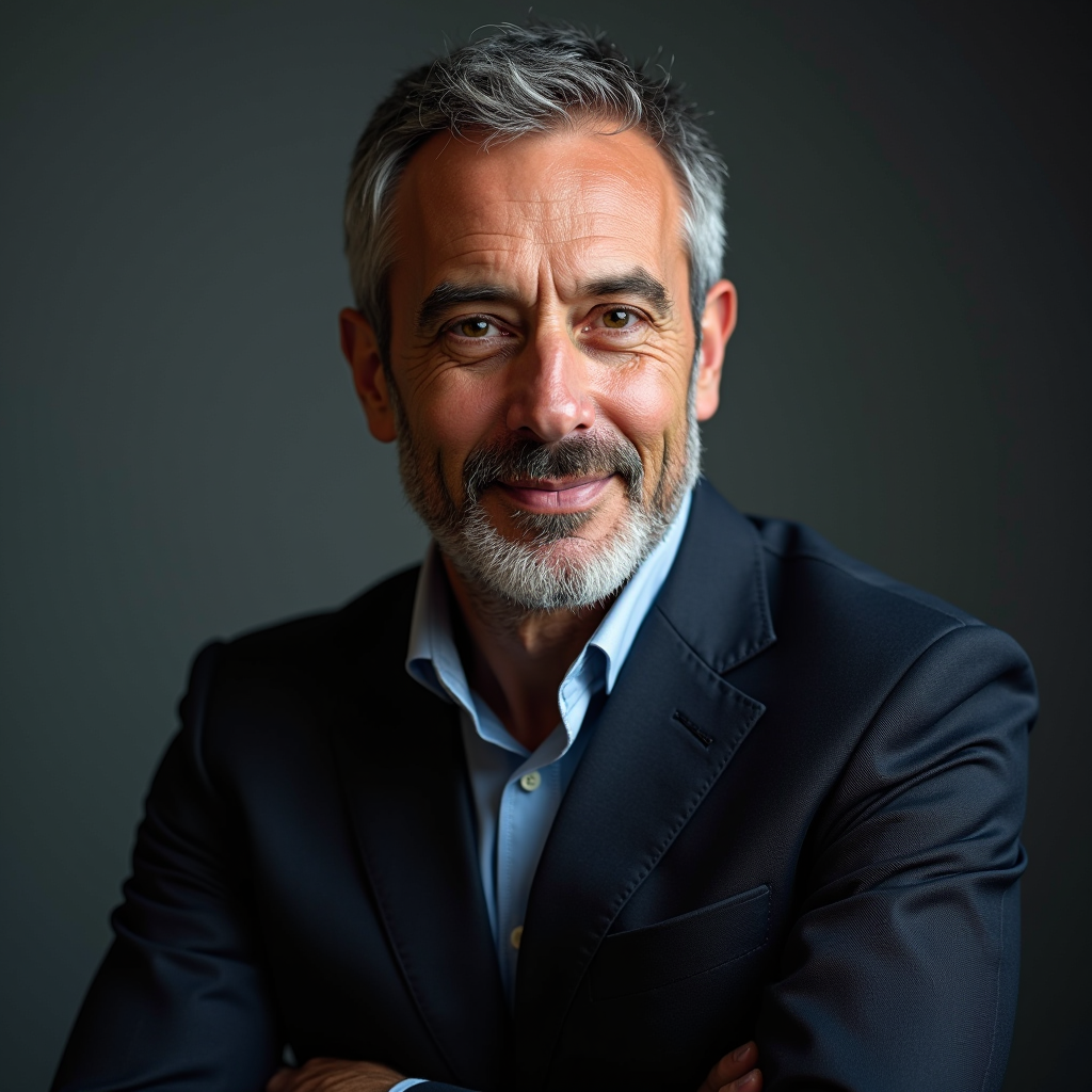 Ritratto professionale di Marco Rossi, esperto gemmologo e specialista in pietre preziose italiane